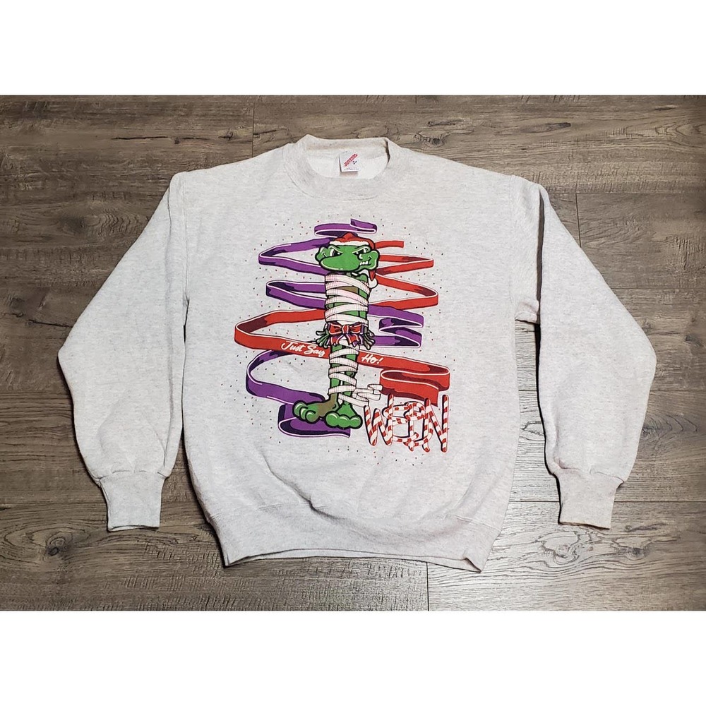 Vintage 90s WEBN Cincinnati Rock Station Christmas 5050 Sweatshirt Mens Medium M